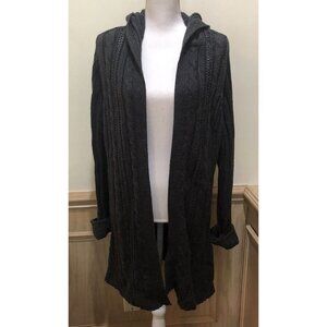 COPY - Vintage Cut4U ~ Long Hooded Sweater Cardigan ~ Dark Gray Size 3X Size Ru…